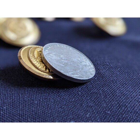 Waterbury shield 9 copper TWO-TONE Set 10 Blazer Suit Jacket Replacement Buttons - Picture 3 of 7